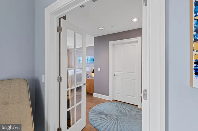a view of livingroom with furniture and wooden floor