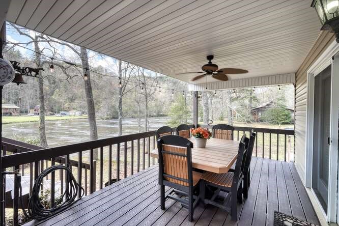 2121 Die Bend Road Murphy, NC 28906 - Photo 13 of 47 a view of a porch with wooden floor outdoor seating