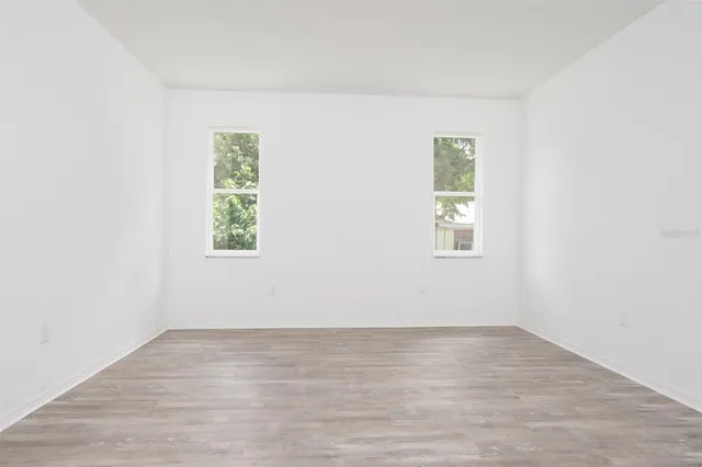 an empty room with a window