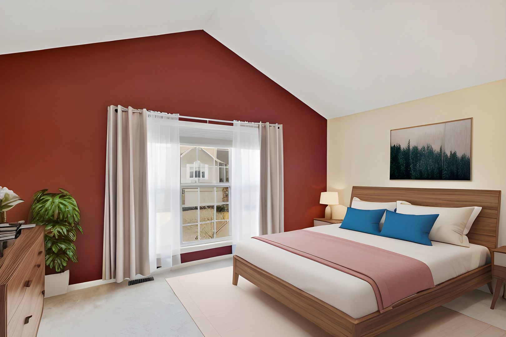 5471 McDonough Road Hoffman Estates, IL 60192 - Photo 21 of 32 a bedroom with a large bed and a potted plant