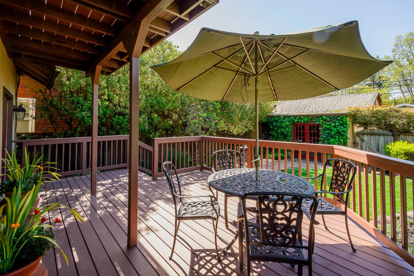 1601 Broadway Burlingame, CA 94010 - Photo 20 of 23 a view of balcony with furniture and umbrella