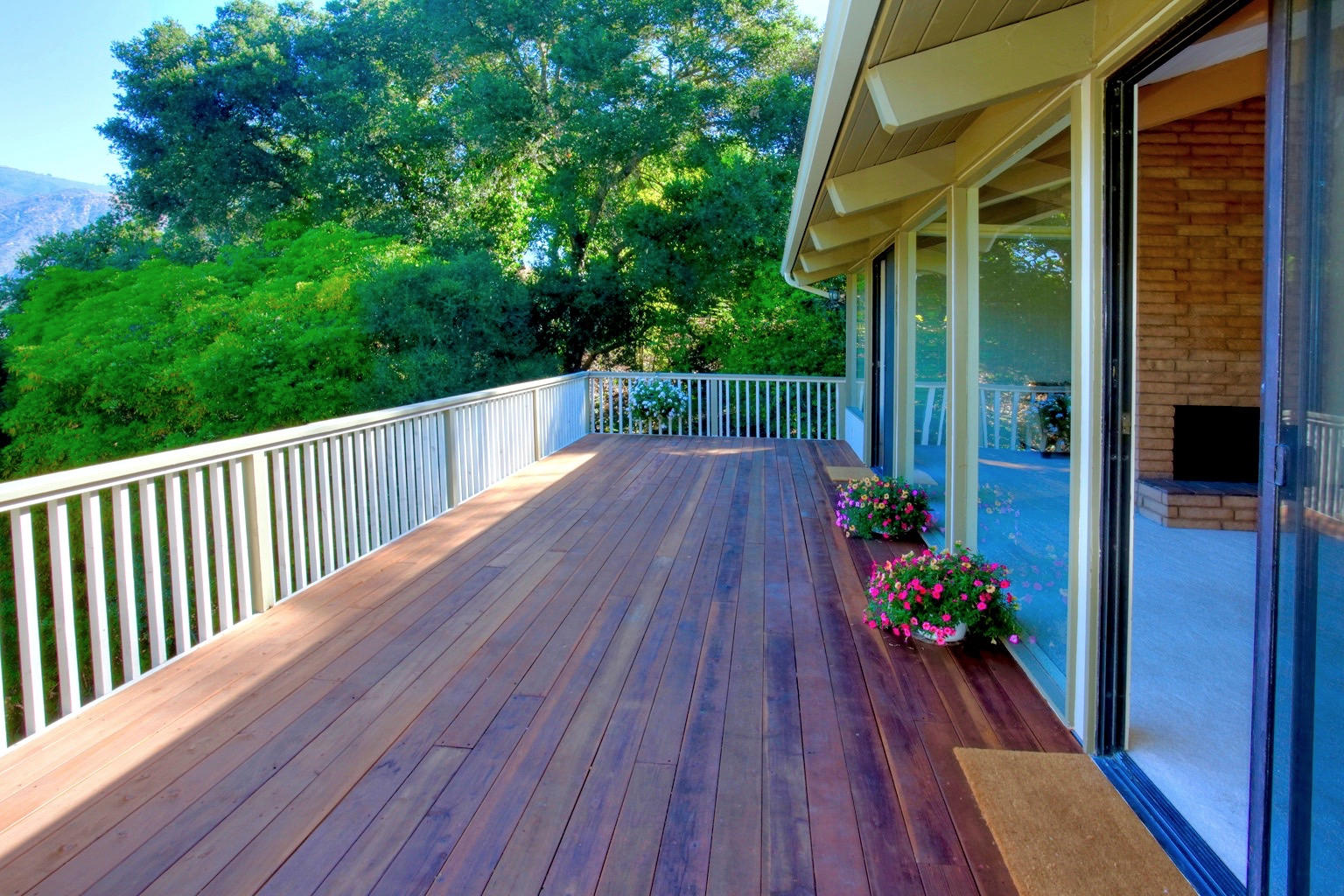 1202 Las Alturas Road Santa Barbara, CA 93103 - Photo 8 of 17 a view of a balcony with wooden floor