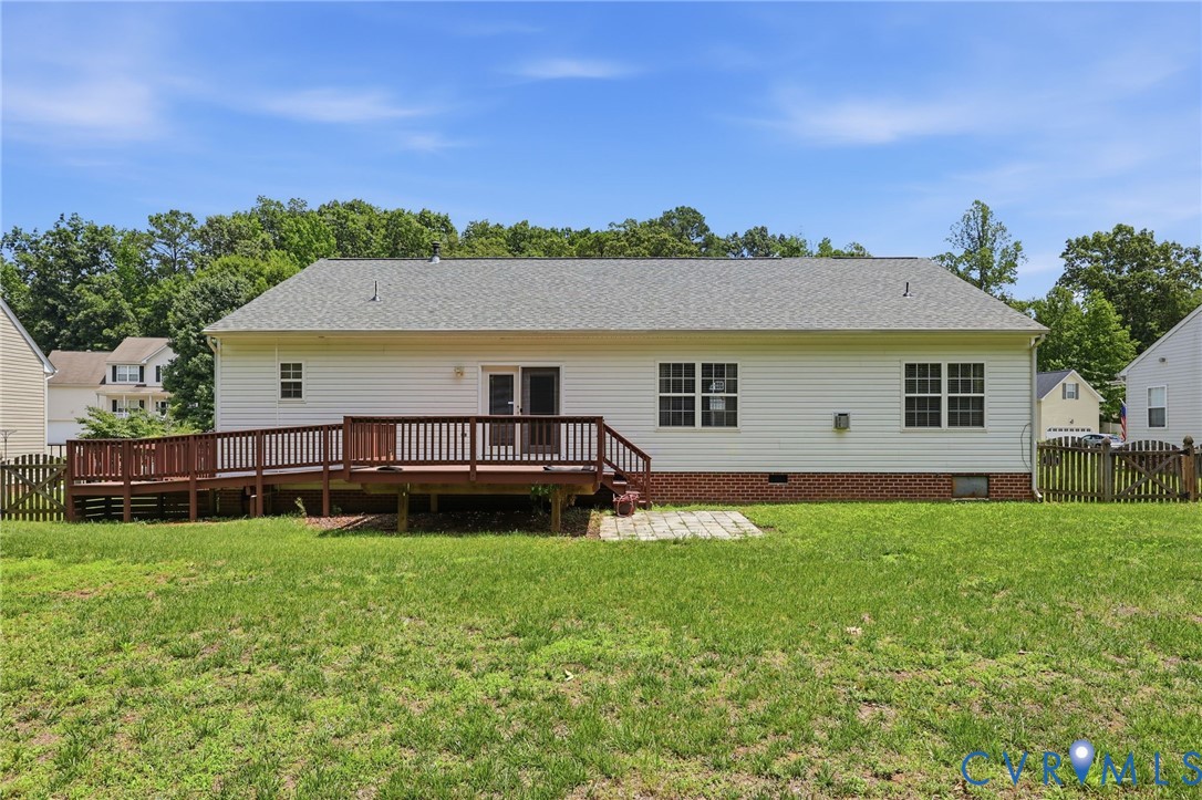 14719 Clover Ridge Lane Chesterfield, VA 23832 - Photo 34 of 36 Rear exterior featuring white vinyl siding, a gray