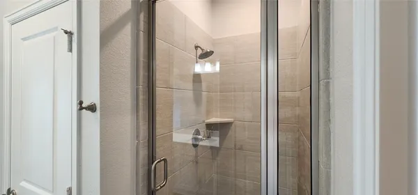 a bathroom with a shower