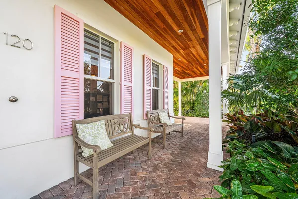 a building outdoor space with patio furniture