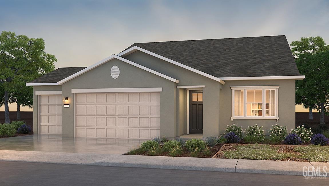 Undisclosed Address Bakersfield, CA 93313 - Photo 1 of 27 a front view of a house with a yard and garage