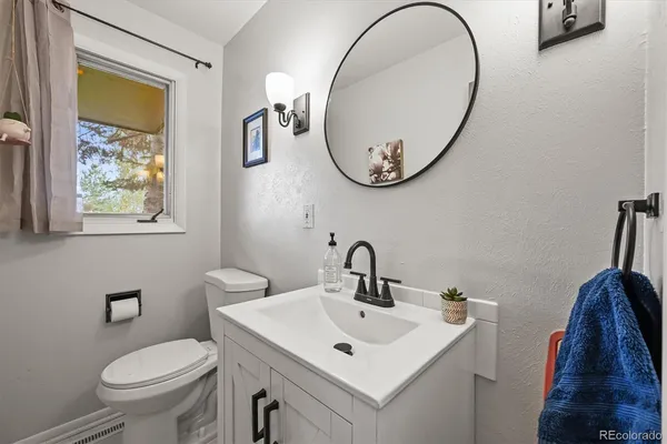 a view of a street with sitting area