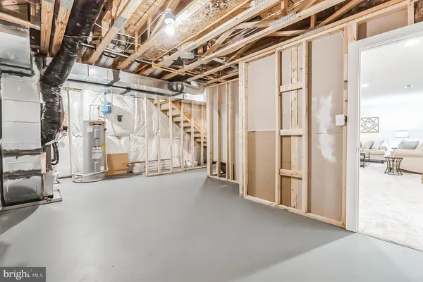 a view of a room with wooden walls