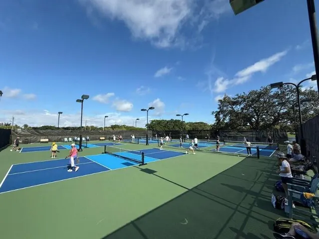 a view of a patio with swimming pool