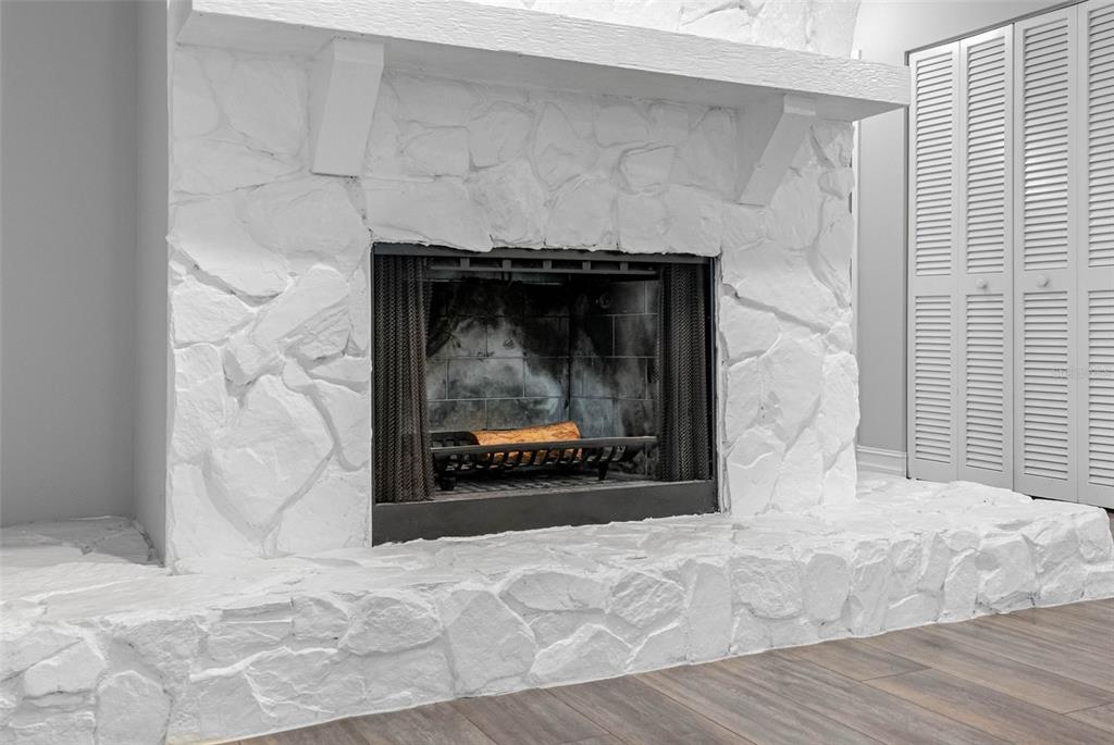 346 Ranch Road Tarpon Springs, FL 34688 - Photo 49 of 64 a bedroom with a bed and a fireplace