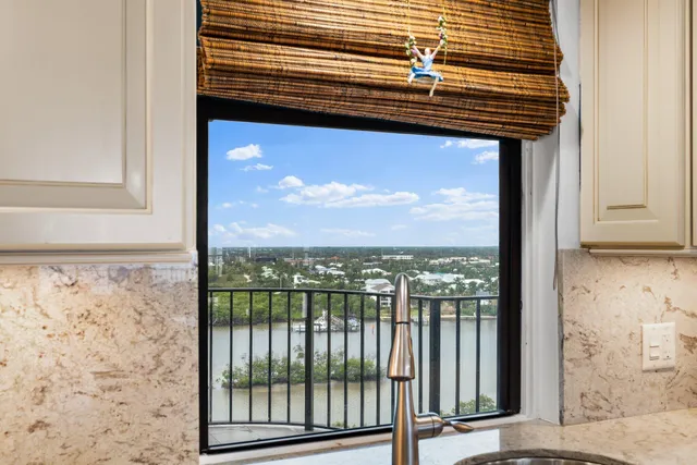 a view of a street from a balcony