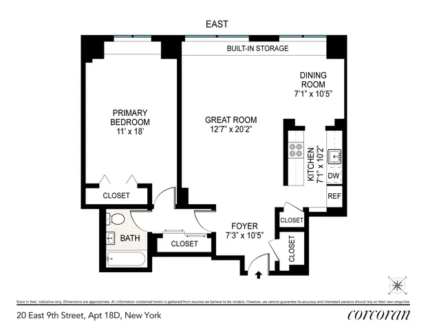 $1,495,000 | 20 East 9th Street, Unit 18D | Greenwich Village