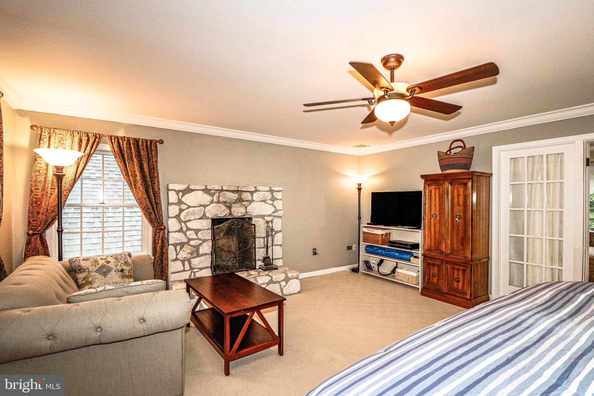 131 Mountain Road Ringoes, NJ 08551 - Photo 23 of 47 Primary Bedroom With stone fireplace