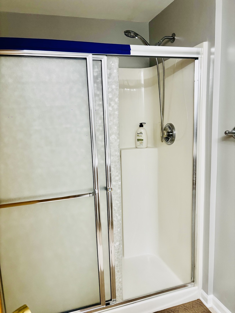 6238 West 26th Street, Unit 201 Berwyn, IL 60402 - Photo 15 of 30 a bathroom with a glass shower door