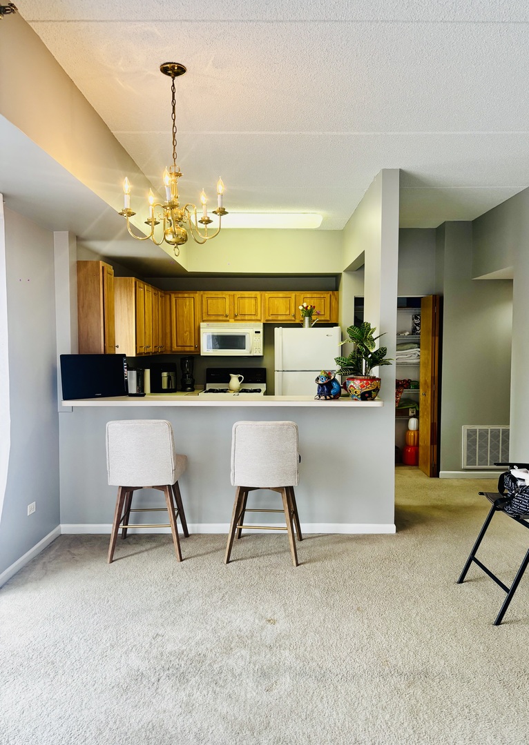 6238 West 26th Street, Unit 201 Berwyn, IL 60402 - Photo 8 of 30 a view of kitchen with stainless steel appliances kitchen island a chandelier