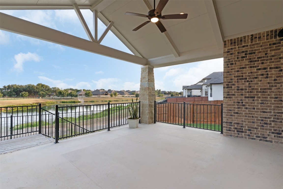 234 Rio Ranchero Road Georgetown, TX 78628 - Photo 5 of 39 Covered A Frame Patio View to Pond