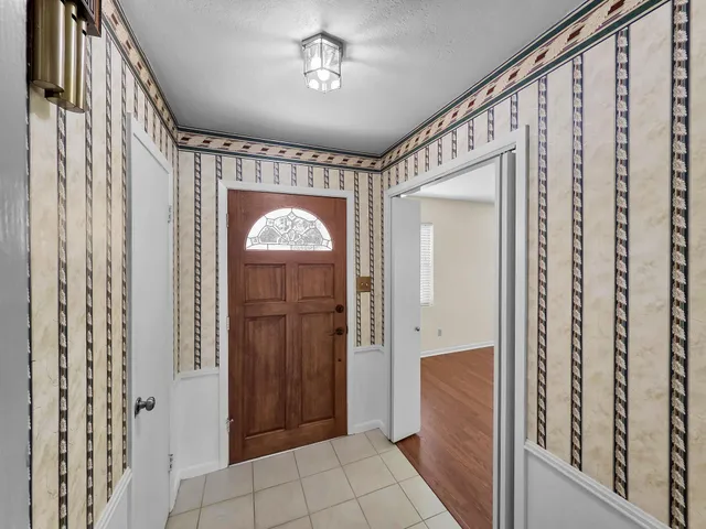 a view of hallway with stairs