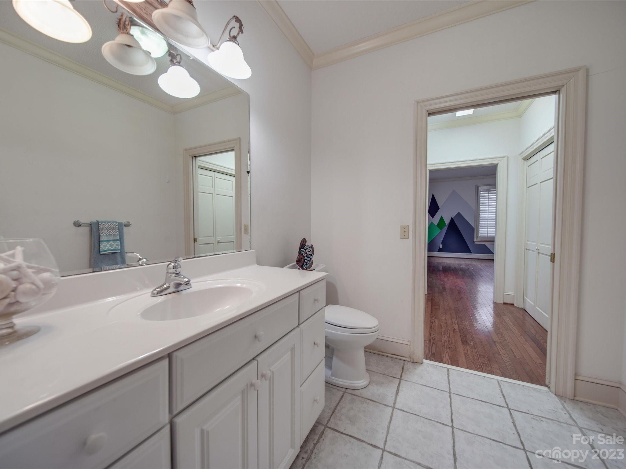 1939 Neel Road Salisbury, NC 28147 - Photo 30 of 48 a bathroom with a sink a toilet and a mirror