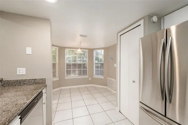 a view of a granite counter top and a sink