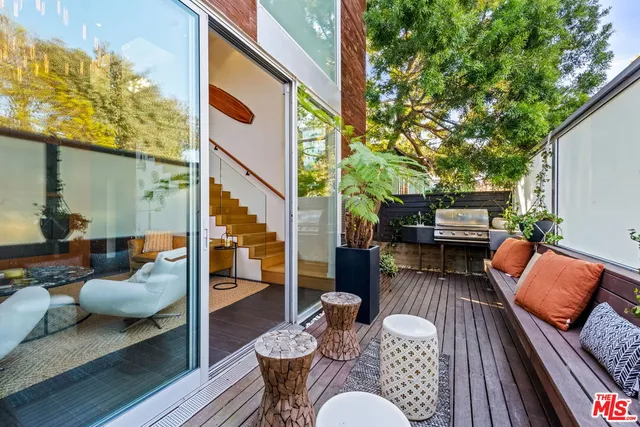 a outdoor living room with furniture