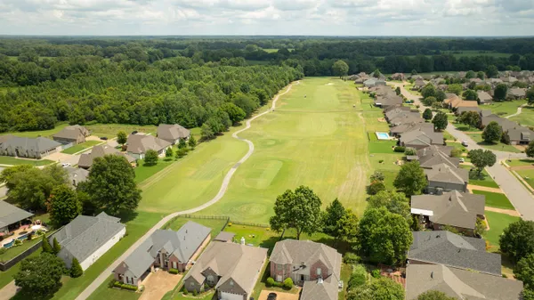 an aerial view of a house