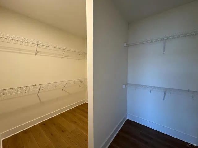 a view of a room with racks on the wall
