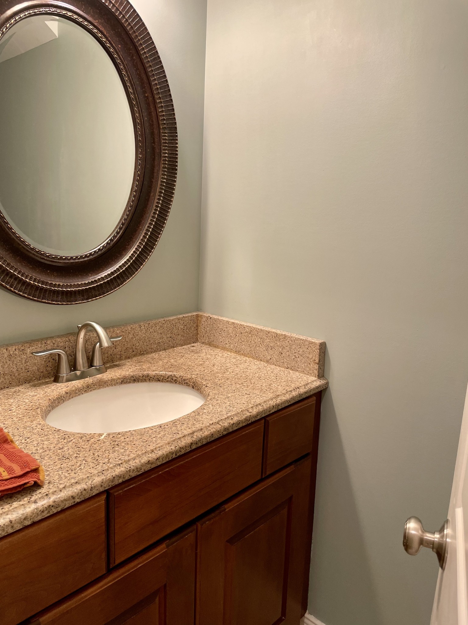 470 Clarks Store Sinking Fork Road Cerulean, KY 42215 - Photo 16 of 42 a bathroom with a granite countertop sink and a mirror