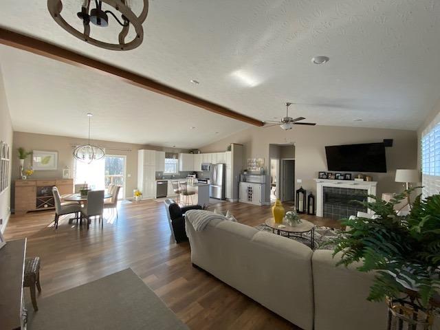 2060 Allensville Road Bennington, IN 47011 - Photo 3 of 34 Great Room with Vaulted Ceiling