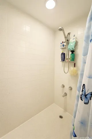 a bathroom with a tub