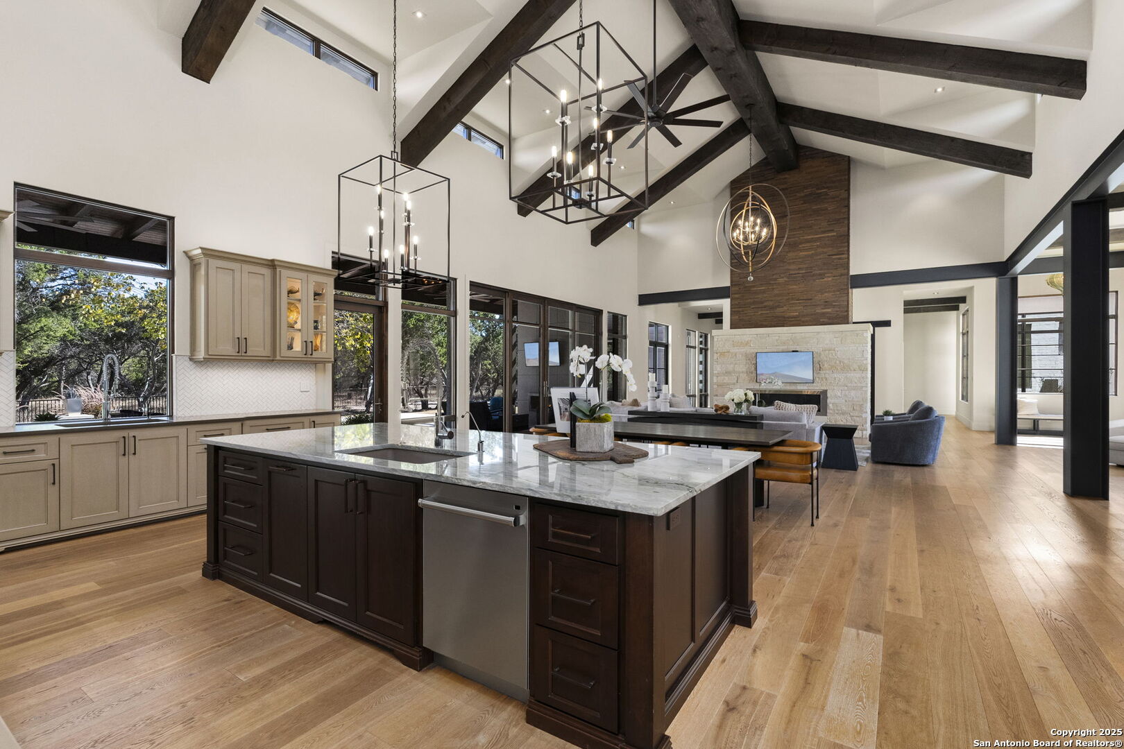 116 Sendero Ridge Boerne, TX 78006 - Photo 18 of 58 a kitchen with counter top space and view of living room