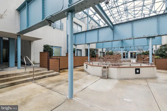 a view of a building and a street