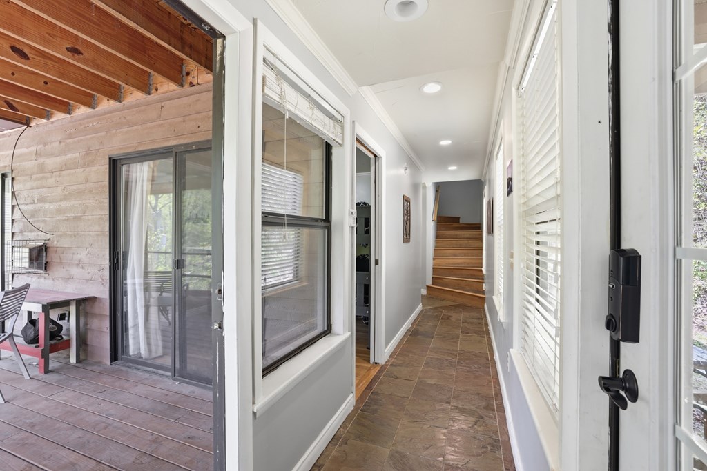 4541 Winding Stairs Road Topton, NC 28781 - Photo 14 of 34 a view of a hallway with wooden floor and staircase