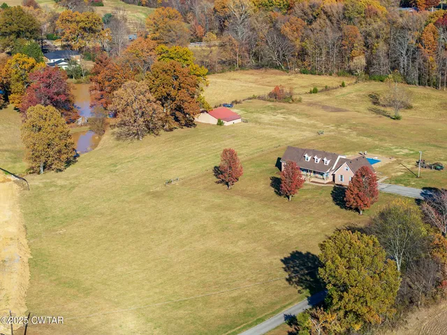 a view of a swimming pool with an outdoor space