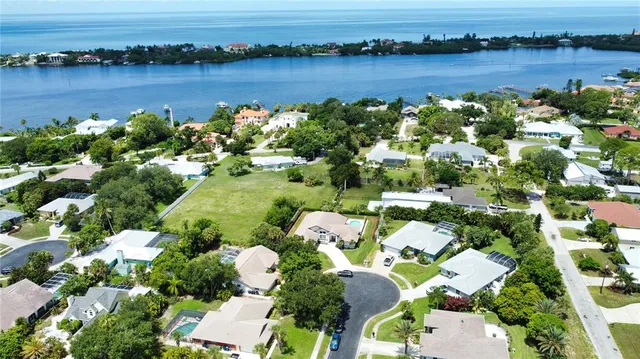 a view of a lake with a city