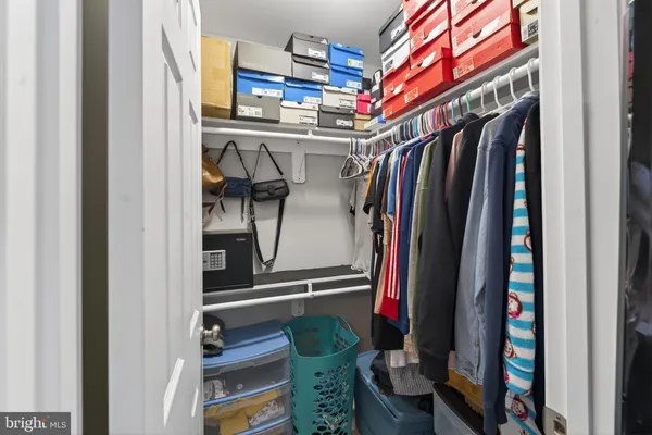 a close view of walk in closet
