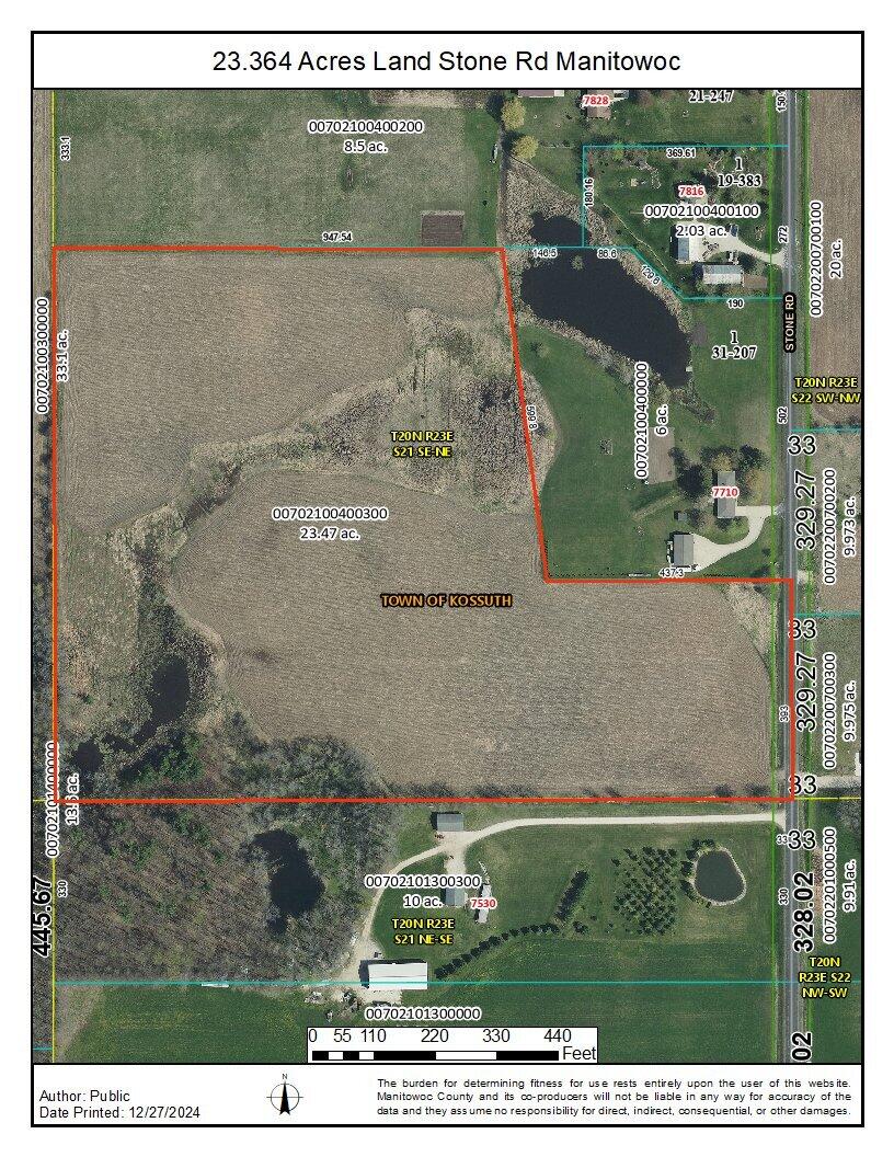 Pcl1 Pcl1 Stone Road Manitowoc, WI 54220 - Photo 1 of 1 +Aerial 23.364 Acres Land Stone Rd Manit
