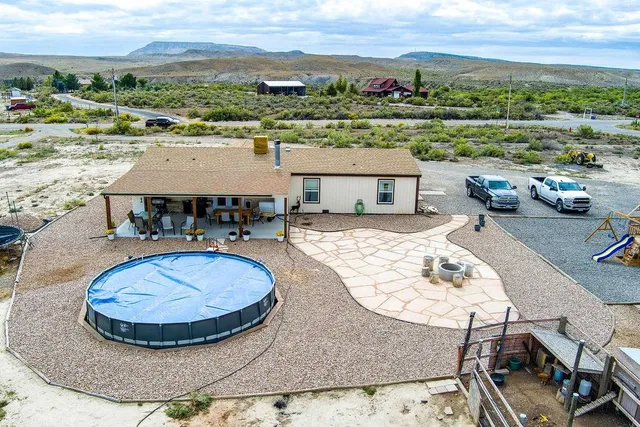 a house view with a backyard