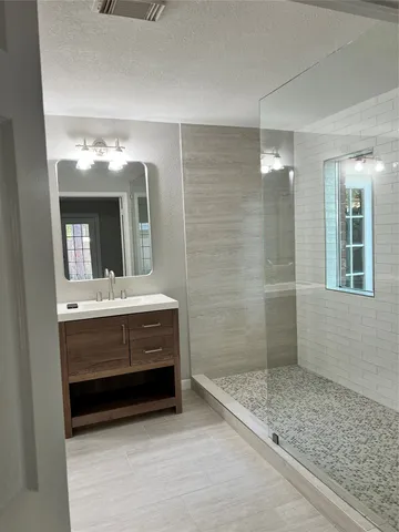 a bathroom with a shower