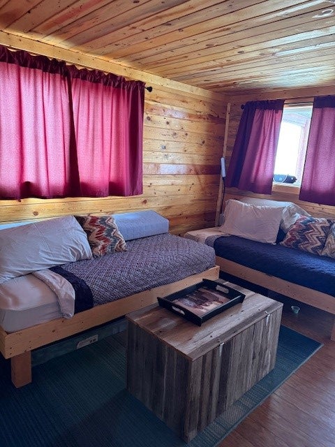 Nhn Canal Road Shawmut, MT 59078 - Photo 5 of 16 wooden ceiling, wooden walls, and wood finished floors