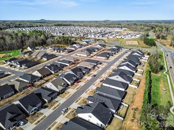 an aerial view of a house
