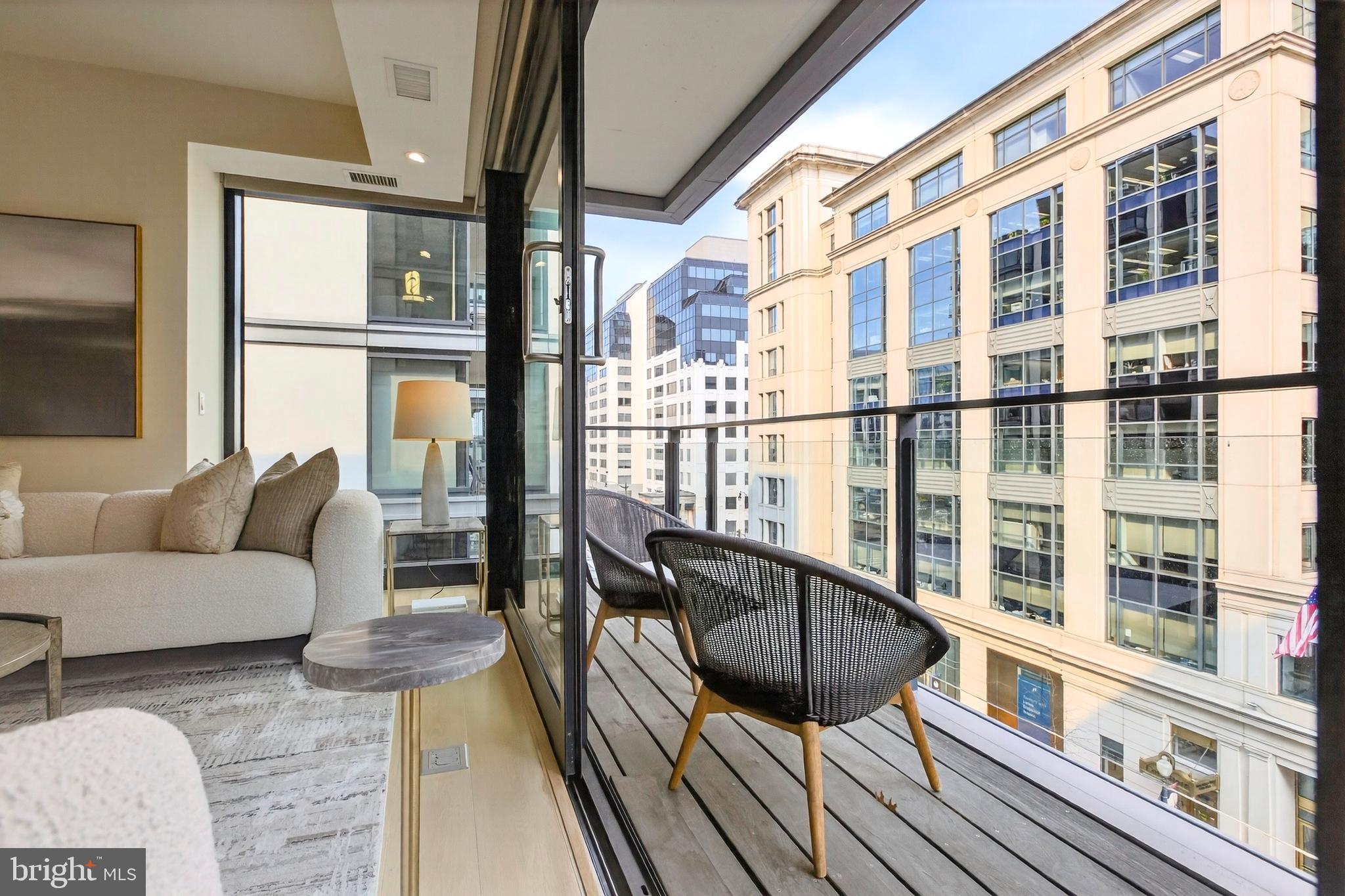 925 H Street Northwest, Unit 515 Washington, DC 20001 - Photo 14 of 57 Living Area to Expansive Balcony North