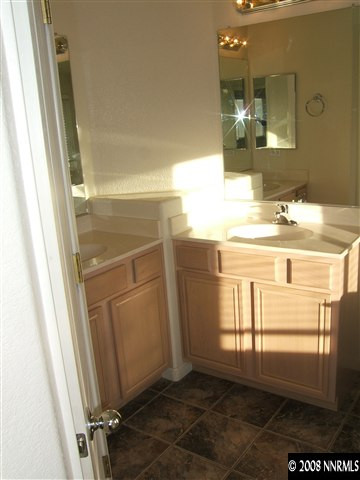 10035 Hampton Park Drive Reno, NV 89521 - Photo 8 of 9 a bathroom with a sink a toilet and a mirror