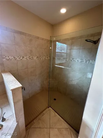 a bathroom with a shower