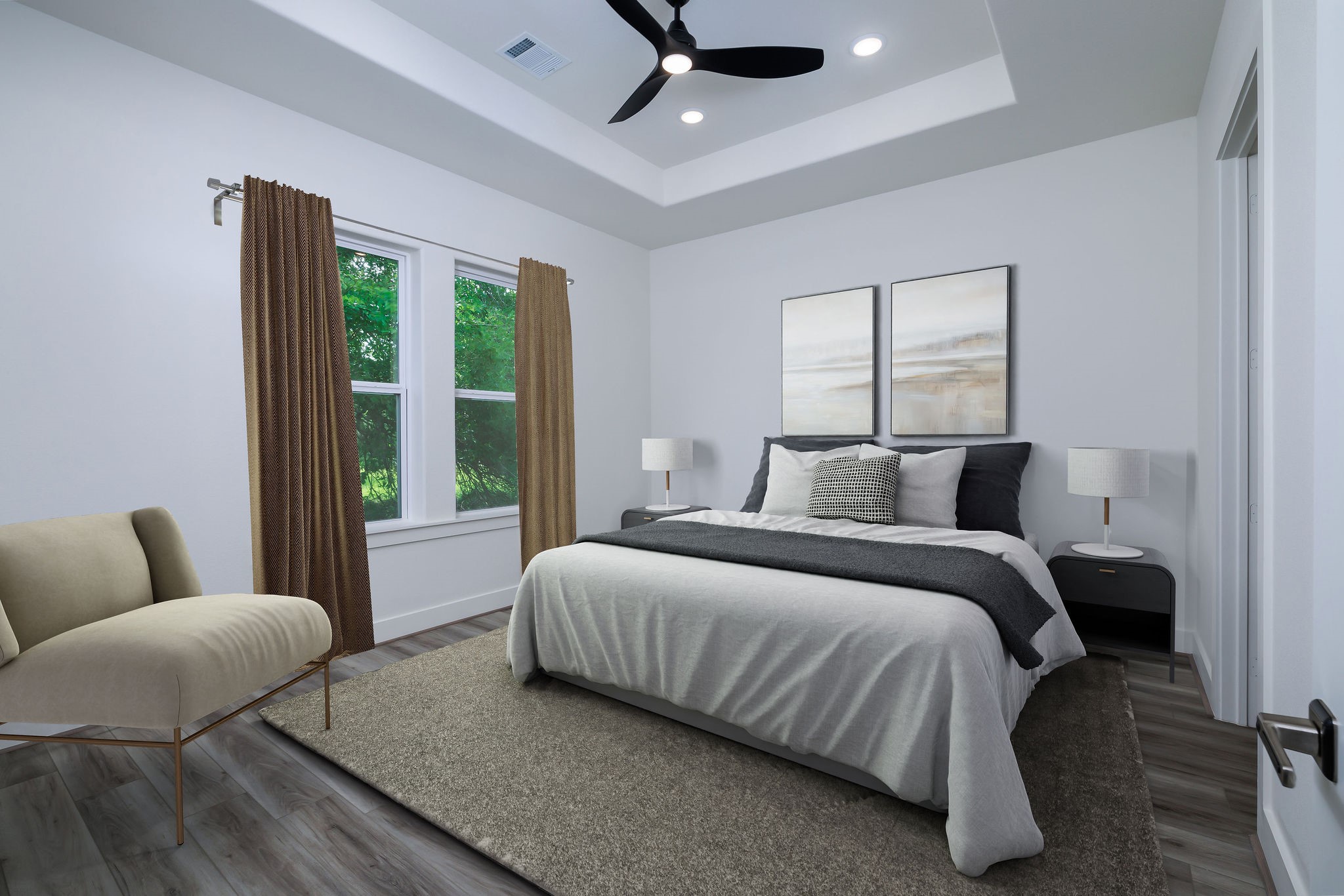 68 Fairway Drive Trinity, TX 75862 - Photo 23 of 48 Virtually staged primary bedroom w/coffered ceiling