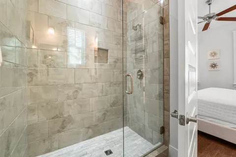 a bathroom with a shower