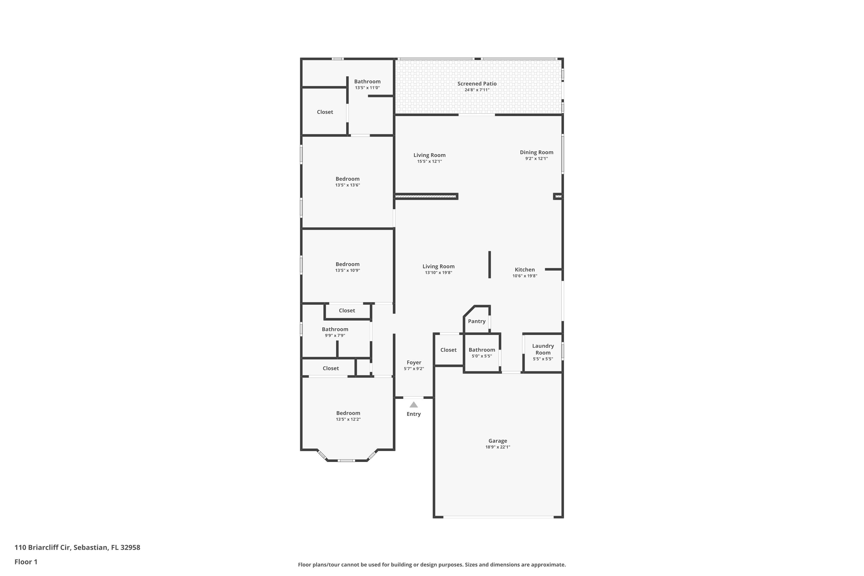 110 Briarcliff Circle Sebastian, FL 32958 - Photo 42 of 42 a picture of a floor plan