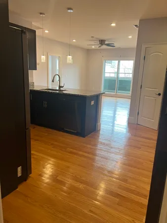 a large room with wooden floor