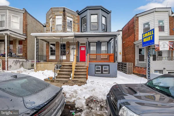 a front view of multiple houses