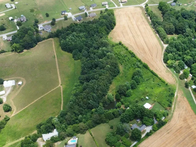 an aerial view of a house