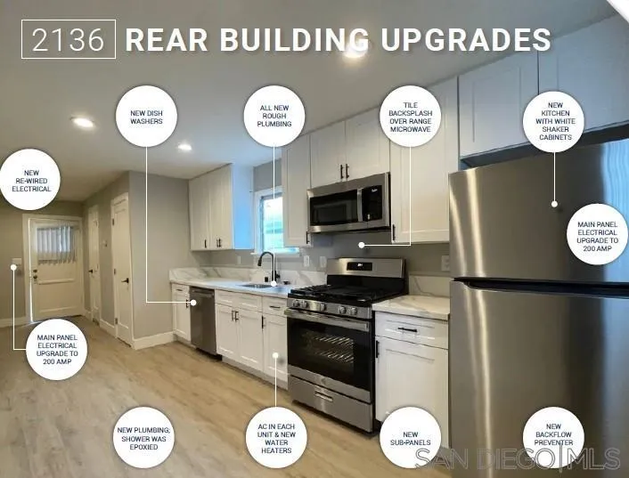 2136 Reed Avenue San Diego, CA 92109 - Photo 20 of 41 a kitchen with a refrigerator and a stove